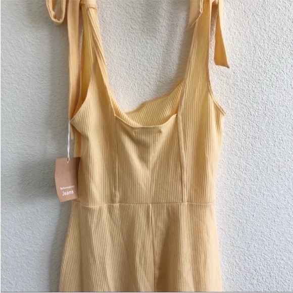 Reformation Liz Mini Dress Lemon Yellow NWT - Picture 6 of 10